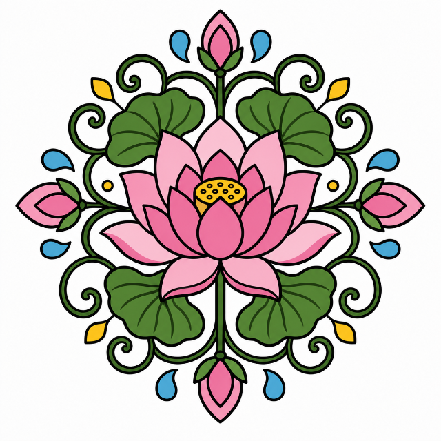 Lotus Mandala color by number