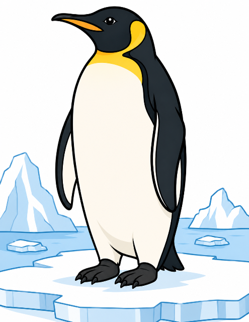 Proud emperor penguin color by number