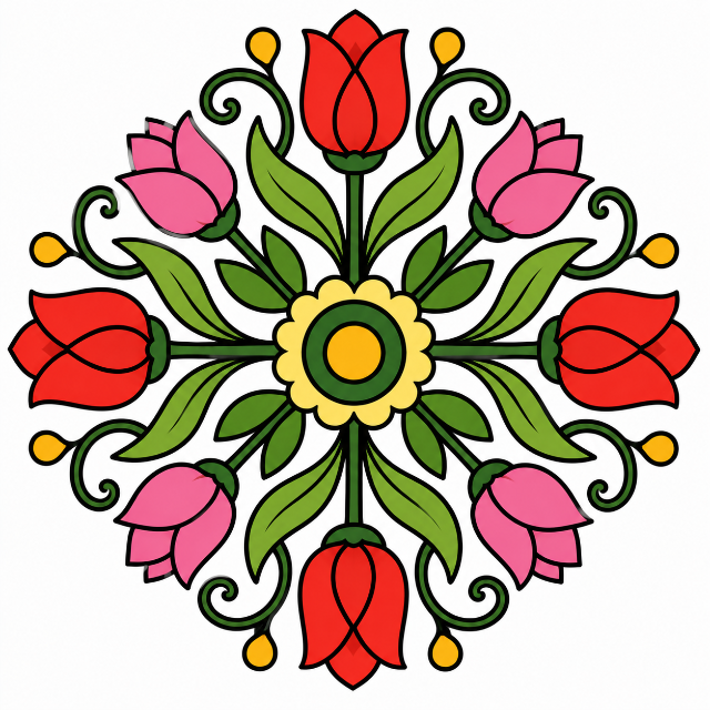 Tulip Mandala color by number